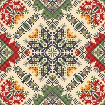 Bulgarian embroidery pattern Stock Illustration