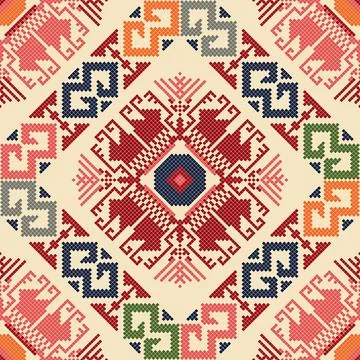 Bulgarian embroidery pattern Stock Illustration