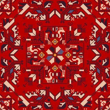 Bulgarian embroidery pattern Stock Illustration