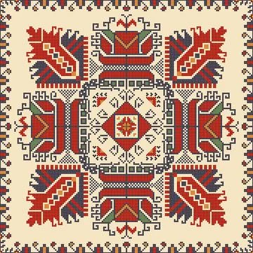 Bulgarian embroidery pattern  Stock Illustration