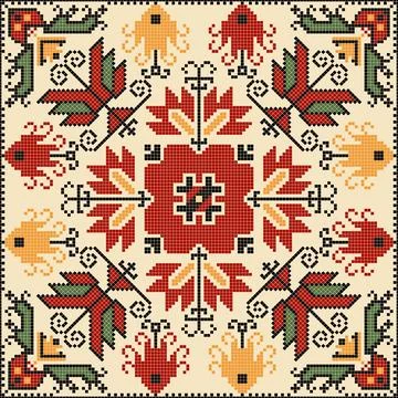 Bulgarian embroidery pattern  Stock Illustration