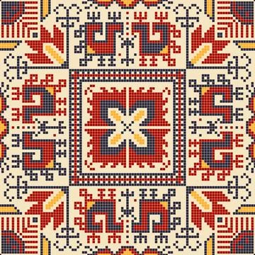 Bulgarian embroidery pattern Stock Illustration