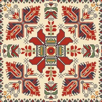 Bulgarian embroidery pattern  Stock Illustration