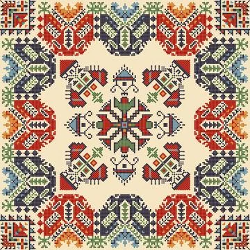 Bulgarian embroidery pattern Stock Illustration