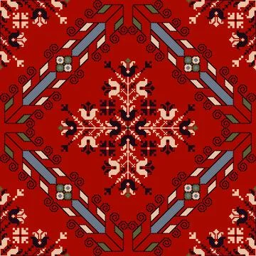 Bulgarian embroidery pattern Stock Illustration