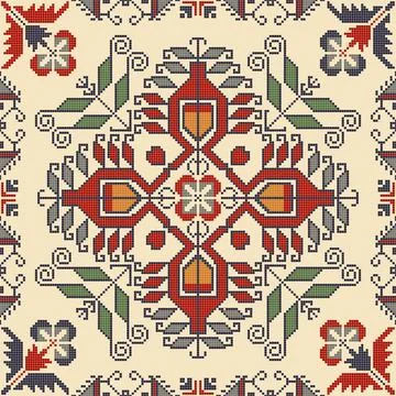 Bulgarian embroidery pattern  Stock Illustration