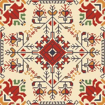 Bulgarian embroidery pattern  Stock-Illustration