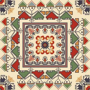 Bulgarian embroidery pattern  Stock Illustration