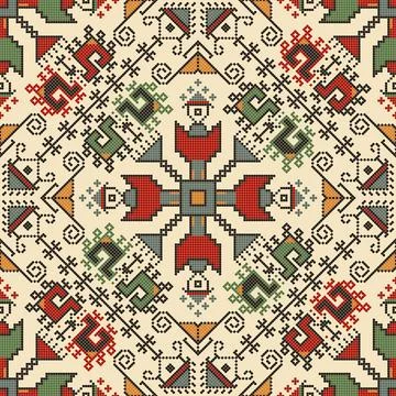 Bulgarian embroidery pattern Stock Illustration