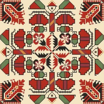 Bulgarian embroidery pattern Illustrazione stock