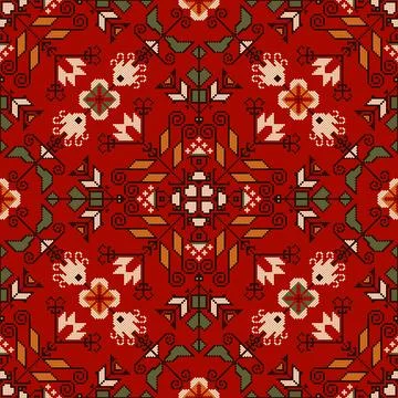 Bulgarian embroidery pattern Stock Illustration