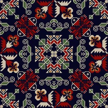 Bulgarian embroidery pattern  Stock Illustration