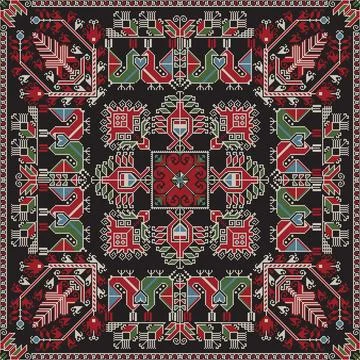 Bulgarian embroidery pattern Stock Illustration
