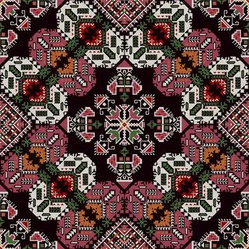 Bulgarian embroidery pattern  Stock Illustration