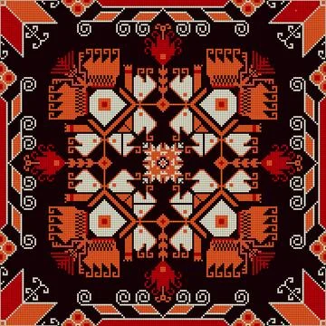 Bulgarian embroidery pattern  Stock Illustration