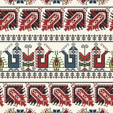 Bulgarian embroidery pattern Stock Illustration