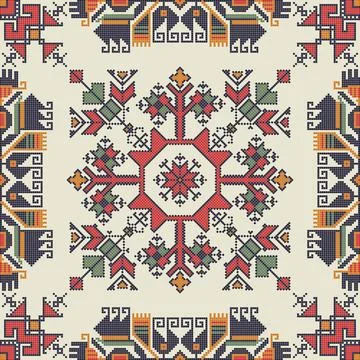 Bulgarian embroidery pattern  Stock Illustration
