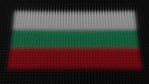 Bulgarian Flag Light Shining on Scrolling Bullets Stock Footage 285961633