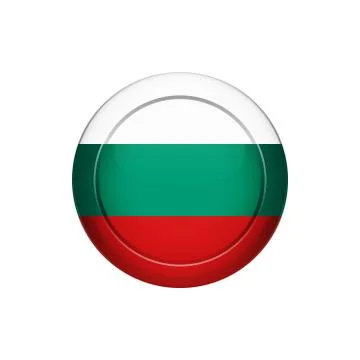 Bulgarian flag on the round button, vector illustration Stock Illustration