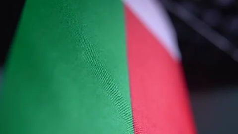 Bulgarian Flag Textile Background Closeup Macro Detail Stock Footage 329355745