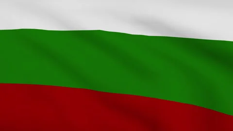 Bulgarian flag waving on wind. Close up. 3D Rendering Stock Footage 135991983