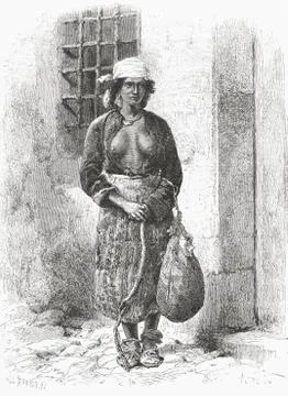 A Bulgarian Gypsy Woman In The 19Th Century. From El Mundo En La Mano Publish Stock Photos