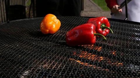 Bulgarian pepper on fire Stock Footage 105398747