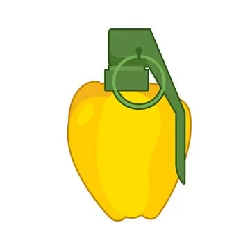 Bulgarian pepper grenade. Vegetable explosion. Sweet pepper explosion. Vege.. Stock Illustration