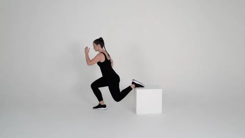 - Bulgarian split squats Stock Footage 314193478