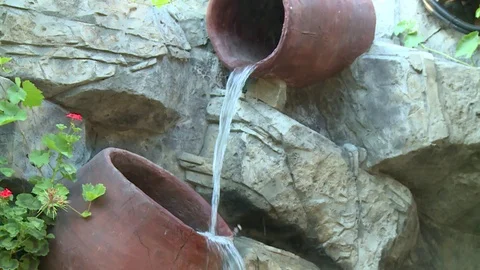 Bulgarian village. Waterfall Stock Footage