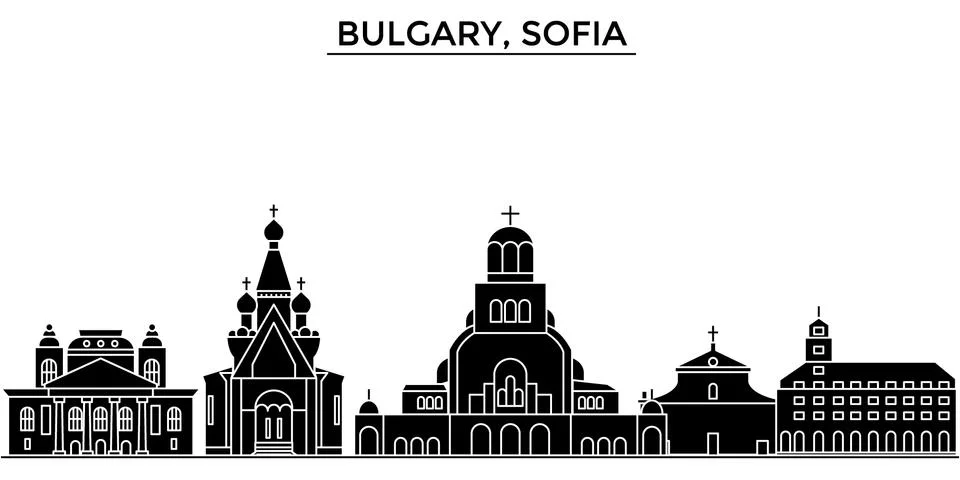 Bulgary, Sofia architecture vector city skyline, travel cityscape with landmarks Stock Illustration