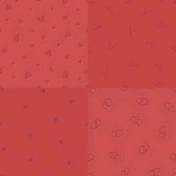 Bulged-in love seamless patterns イラスト素材