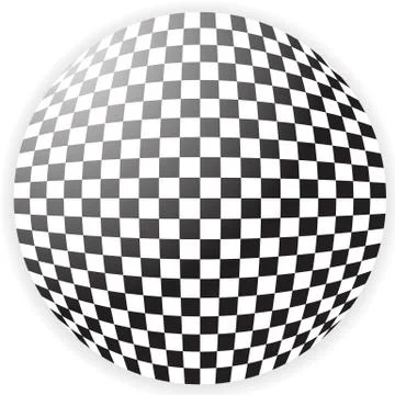Bulging checkered pattern, checkered sphere Stock Illustration