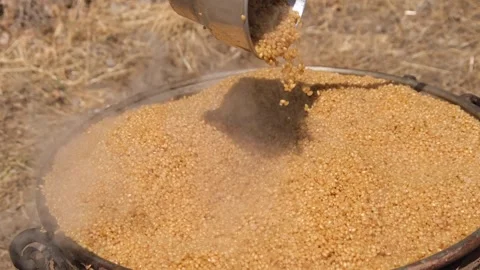 Bulgur is being cooked 2 Stock Footage 294037074