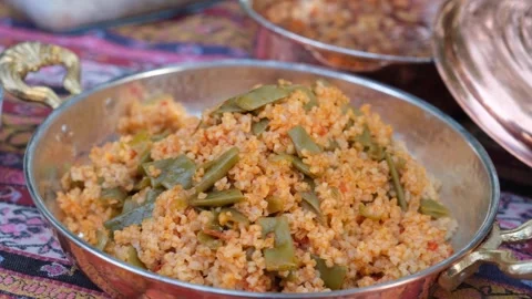 Bulgur rice with vegetables Stock Footage 294063802