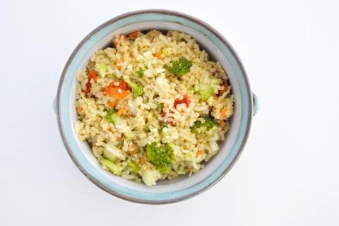 Bulgur salad flat lay view Fotos Stock