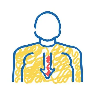 Bulimia psychological problems icon doodle illustration Stock-Illustration