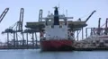 Bulk Cargo Ship Moored At Pier HD Footage