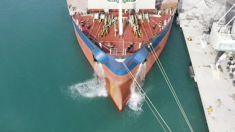 Bulk-carrier cleaning anchor box. Stock Footage 125436601