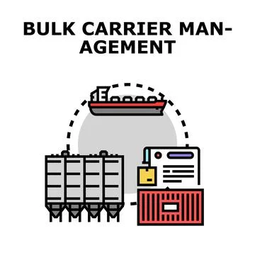 Bulk carrier logistics chain management process Illustrazione stock