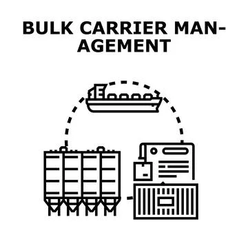 Bulk carrier logistics chain management process イラスト素材