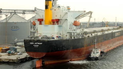 Bulk Carrier in the port Stock Footage 47781952