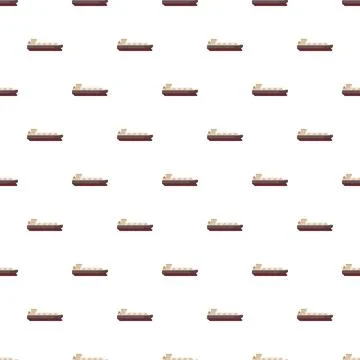 Bulk carrier ship vessel repeating seamless pattern Stock Illustration