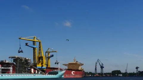Bulk carrier UBC OHIO 4k Stock Footage 64206805