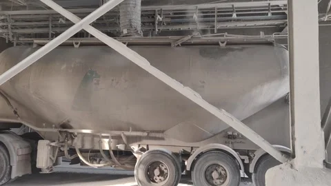 Bulk Cement Tanker Loading and Logistics at Lafarge Factory 4K Stock Footage 331532908