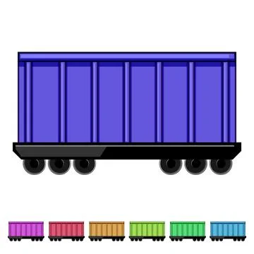 Bulk coal wagon cartoon vector graphic Stock Illustration