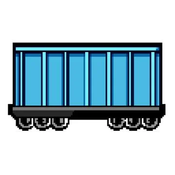 Bulk coal wagon pixel art vector illustration Illustrazione stock