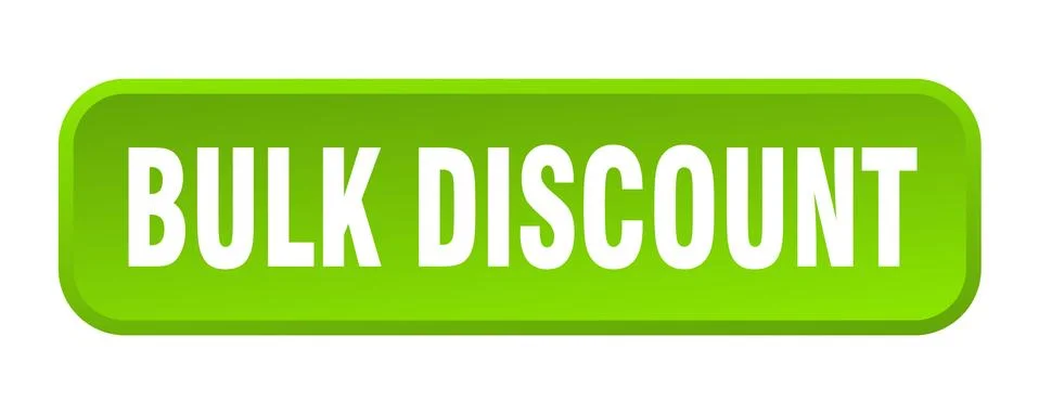 Bulk discount button. bulk discount square 3d push button Stock Illustration