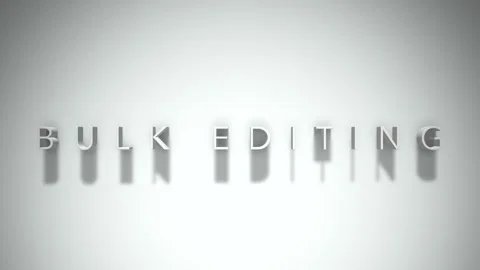 Bulk editing 3D title animation white text on a white background Stock Footage 299757776