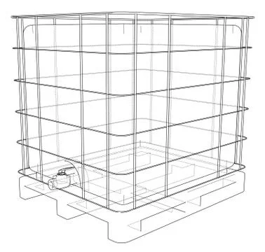 Bulk fluid shipping containers Stock Illustration